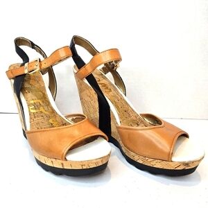 Sam Edelman Karina Cork Wedge Women's Size 9 Leather
